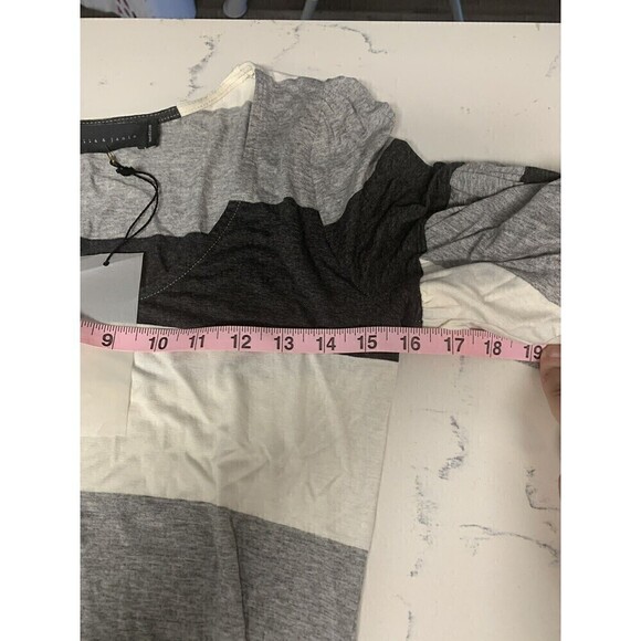 STELLA and Jamie‎ Dress Size Medium Striped Black Gray White - Picture 3 of 6